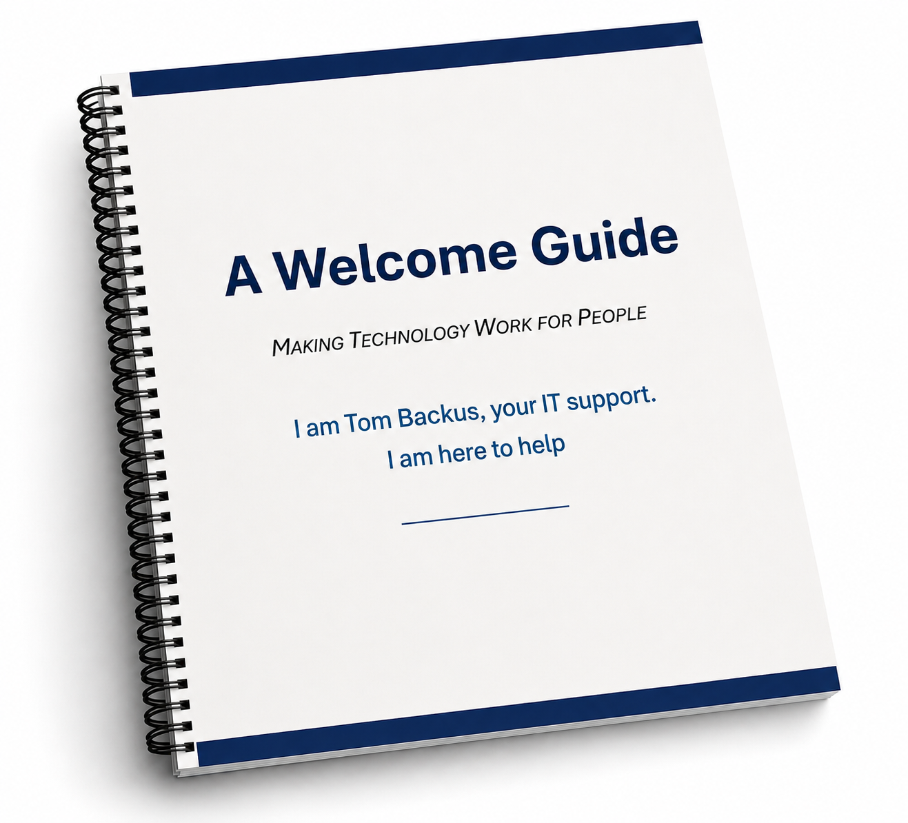 Spiral-bound booklet titled A Welcome Guide